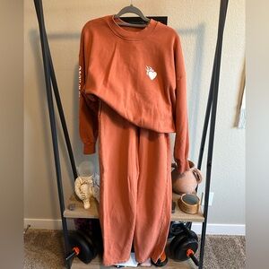 Tan Lines Burning Love Sweatshirt & Sweatpants Set - Burned Orange